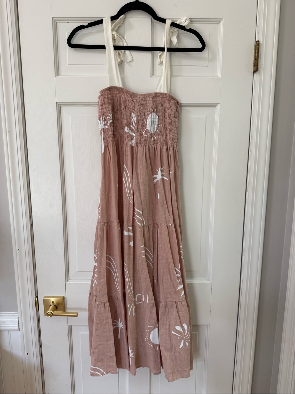 Petal + Pup Mauve Pink Tie-Shoulder Maxi Dress with White Floral Print - Picture 2 of 3